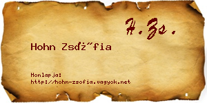 Hohn Zsófia névjegykártya