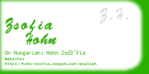zsofia hohn business card